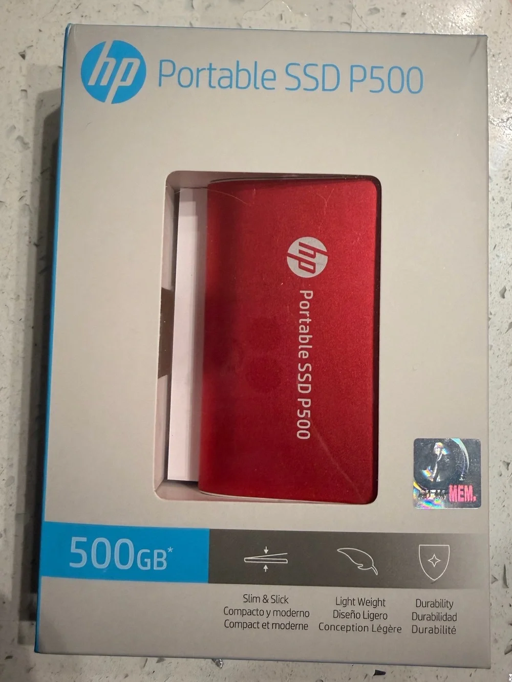 HP Portable SSD P500 Red External Drive 500GB